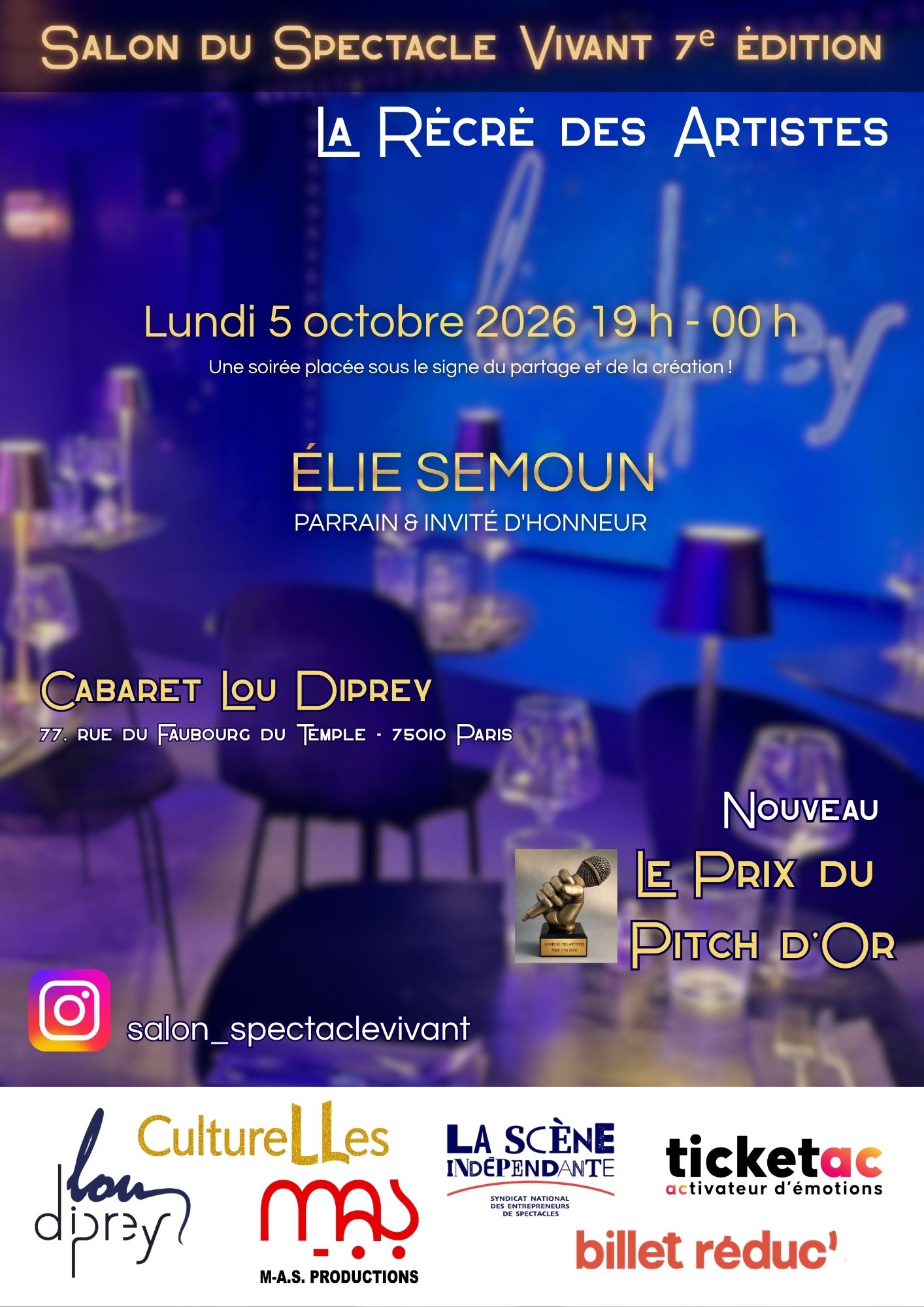 Protégé : Salon du Spectacle Vivant : Élie Semoun parrain de La Récré des Artistes – 5 octobre 2026