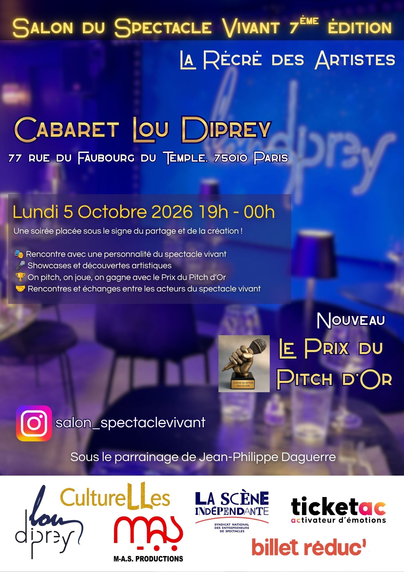 Salon du Spectacle Vivant – 7ème Edition – Lundi 5 octobre 2026 Salon du Spectacle Vivant – 7ème Edition – Lundi 5 octobre 2026